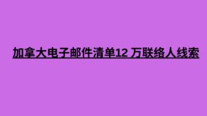 加拿大电子邮件清单12 万联络人线索