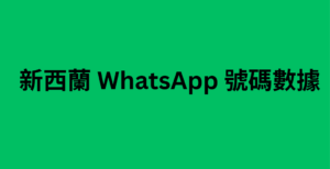 新西蘭 WhatsApp 號碼數據 