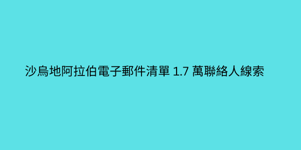 沙烏地阿拉伯電子郵件清單 1.7 萬聯絡人線索